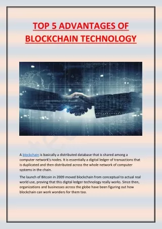 top 5 advantages of blockchain technology
