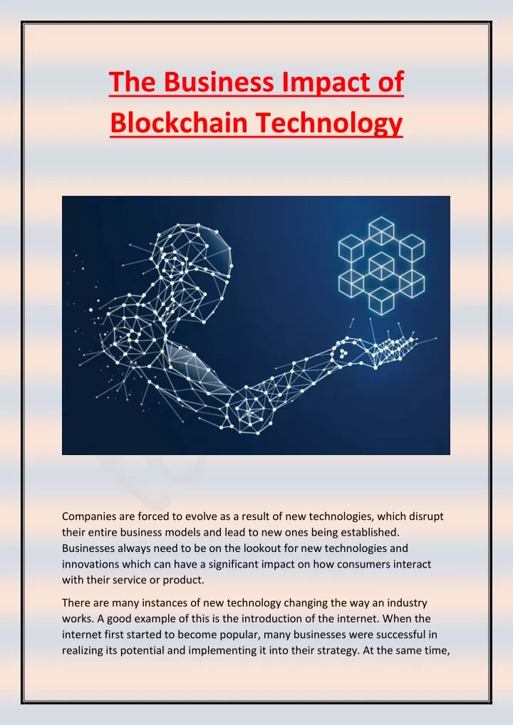 the business impact of blockchain technology