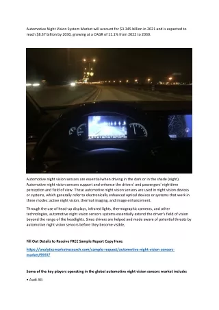 automotive night vision system market will
