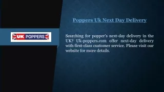 poppers uk next day delivery