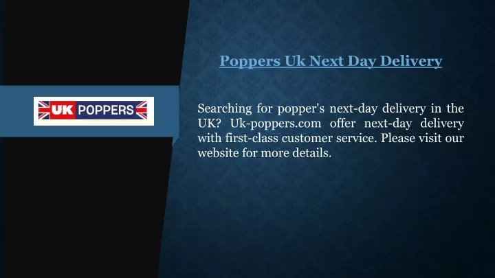 poppers uk next day delivery