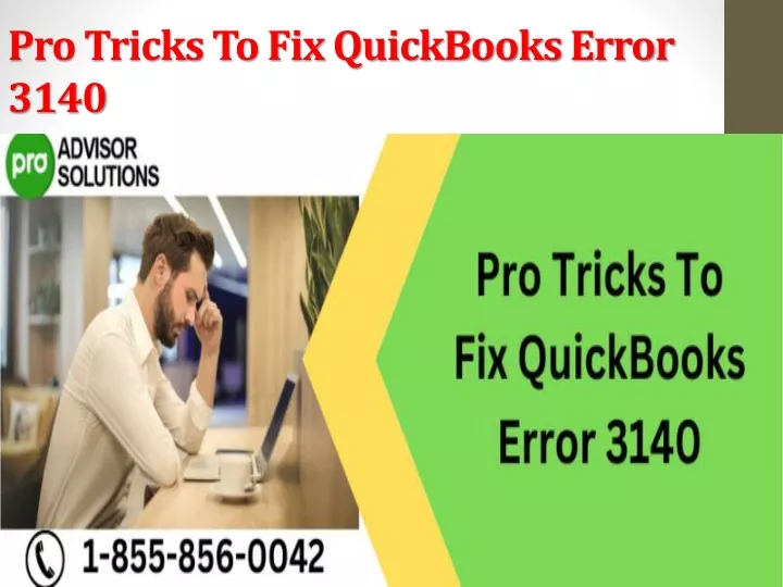 pro tricks to fix quickbooks error 3140