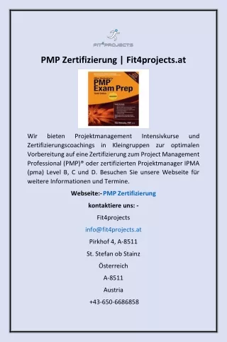 PMP Zertifizierung | Fit4projects.at