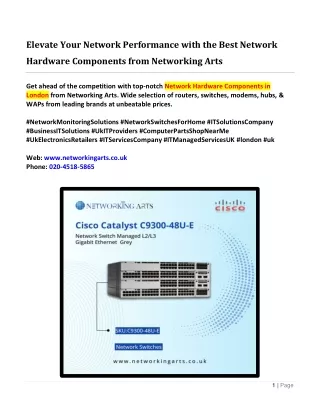 Elevate Your Network Performance with the Best Network Hardware Components from Networking Arts