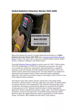 global radiation detection market 2022 2028