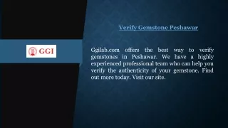 Verify Gemstone Peshawar  Ggilab.com