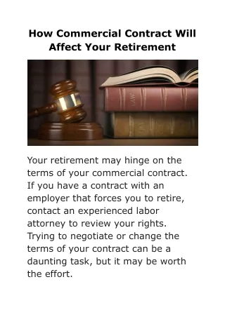 how commercial contract will affect your