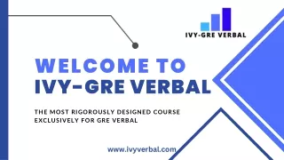 Welcome to IVY-GRE VERBAL