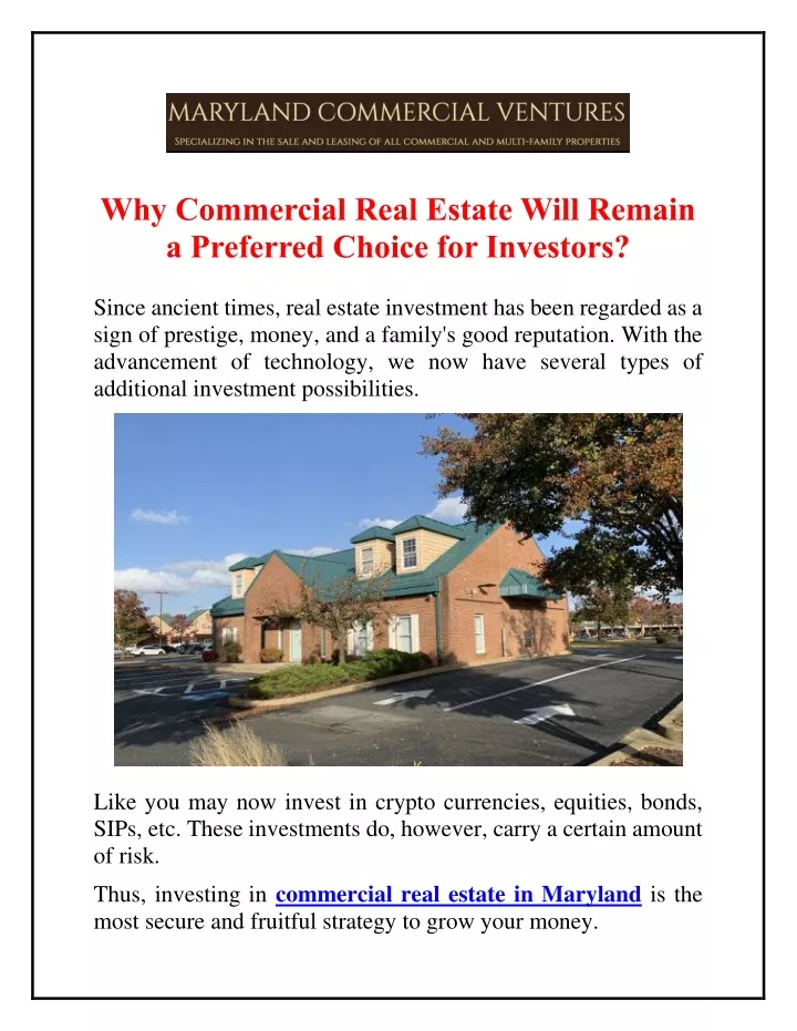 why commercial real estate will remain