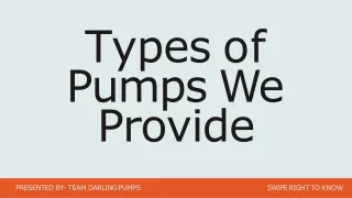 Types of Water Pumps We Provide- Darling Pumps
