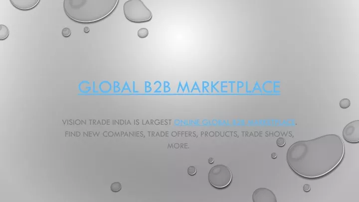 global b2b marketplace