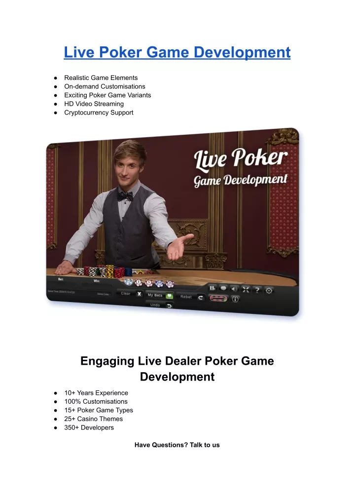 live poker game development