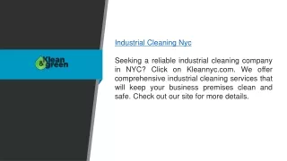 Industrial Cleaning NYC  Kleannyc.com