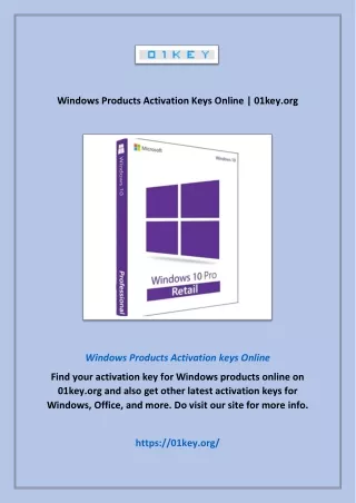 windows products activation keys online 01key org