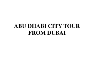 ABU DHABI CITY TOUR FROM DUBAI