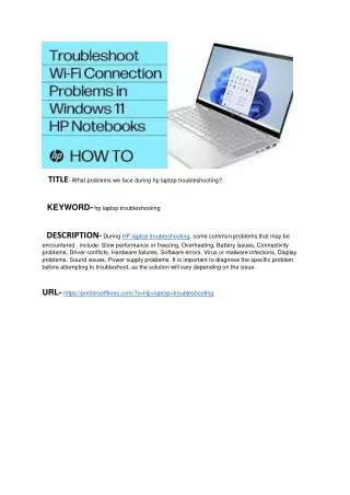 What problems we face during hp laptop troubleshooting?