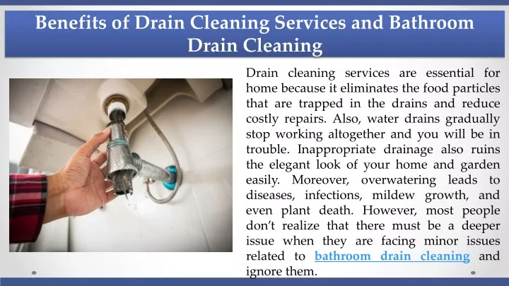 benefits of drain cleaning services and bathroom