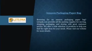 Amazon Packaging Paper Bag | Letspak.com