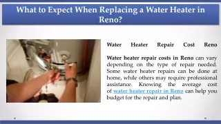 What to Expect When Replacing a Water Heater in Reno