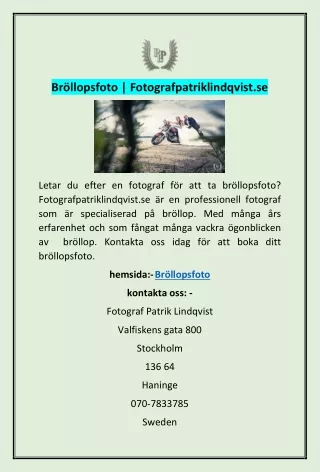 Bröllopsfoto | Fotografpatriklindqvist.se