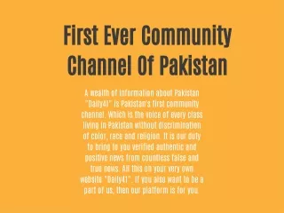 first ever community channel of pakistan