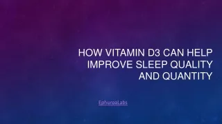 Vitamin D3 and Sleep