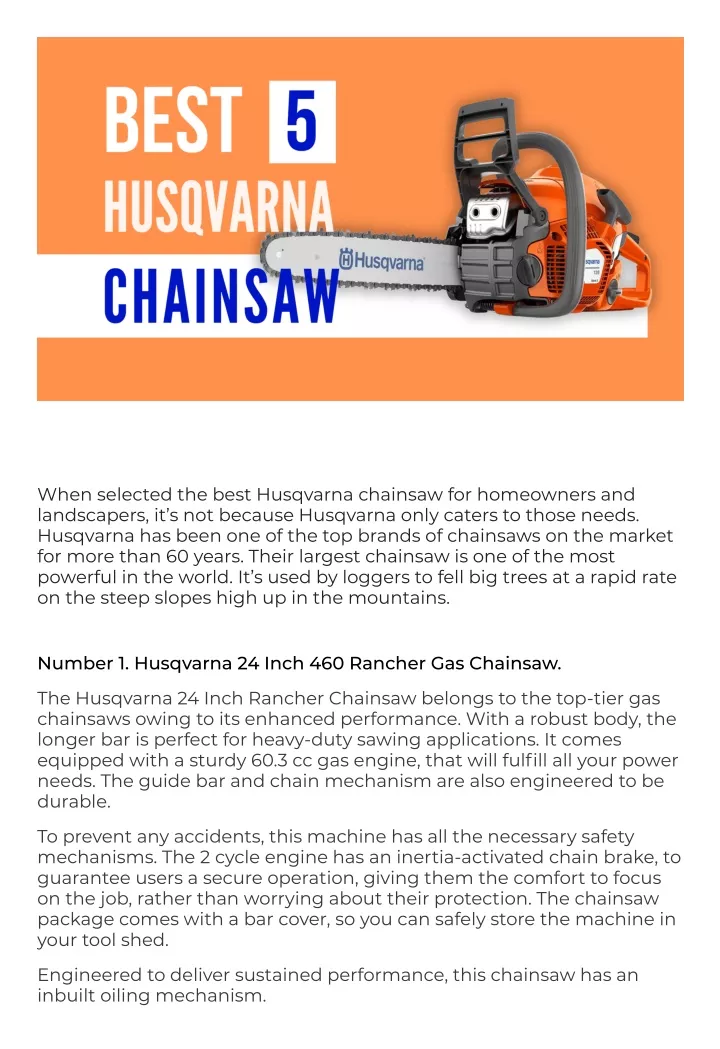 when selected the best husqvarna chainsaw