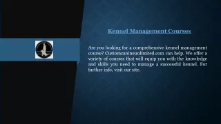 are you looking for a comprehensive kennel