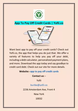 App To Pay Off Credit Cards | Yofii.co