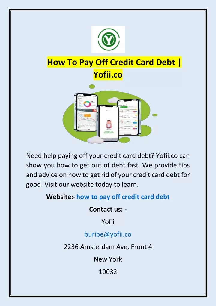 how to pay off credit card debt yofii co
