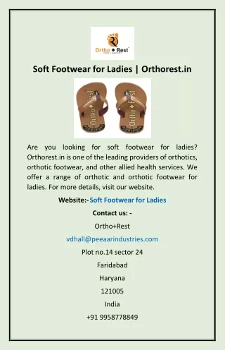 soft footwear for ladies orthorest in