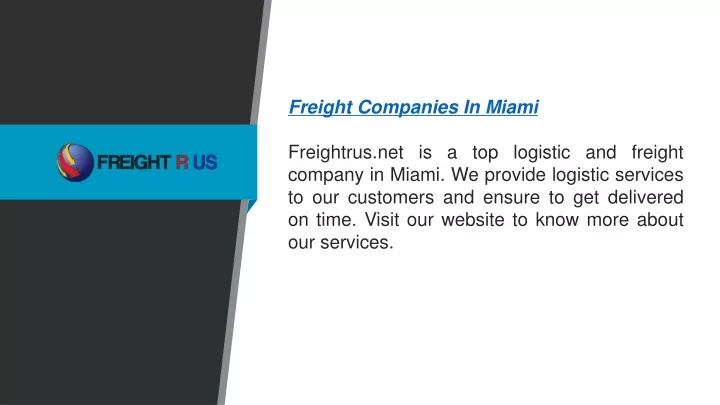 freight companies in miami freightrus