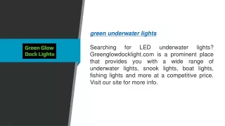 green underwater lights searching