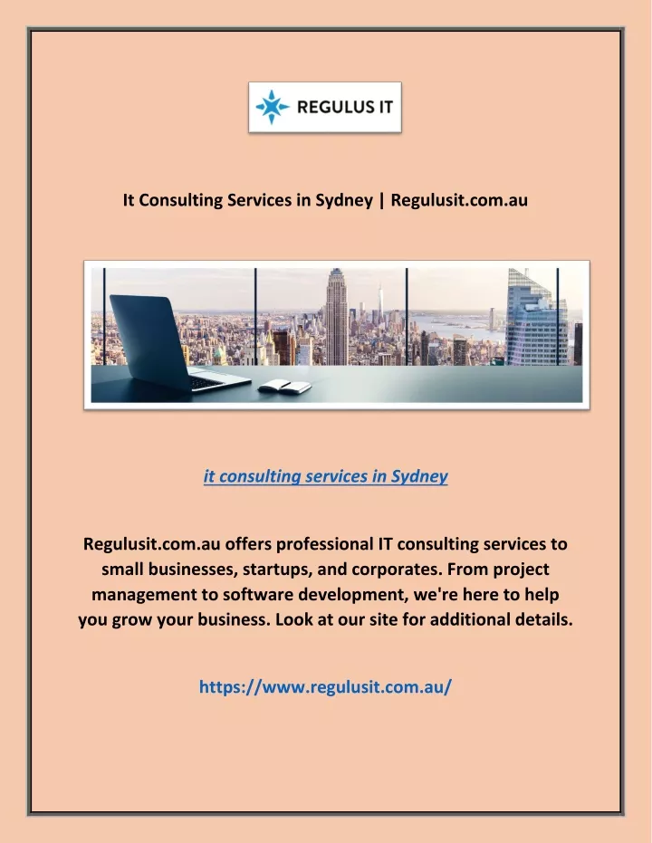it consulting services in sydney regulusit com au
