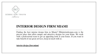 Interior Design Firm Miami | Dltinteriordesigns.com