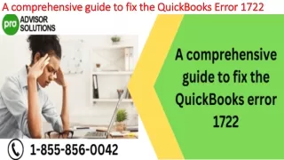 a comprehensive guide to fix the quickbooks error 1722