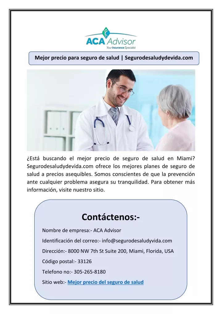 mejor precio para seguro de salud