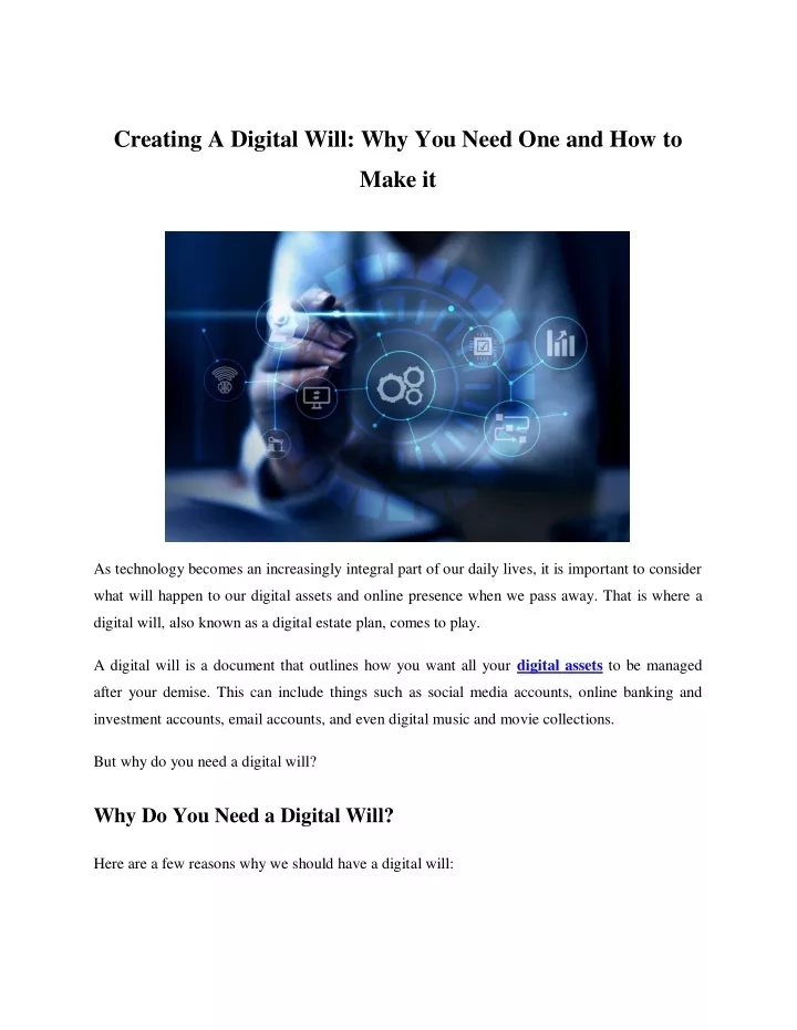 creating a digital will why you need