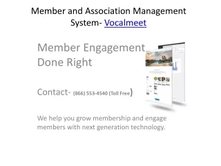 Member and Association Management System- Vocalmeet