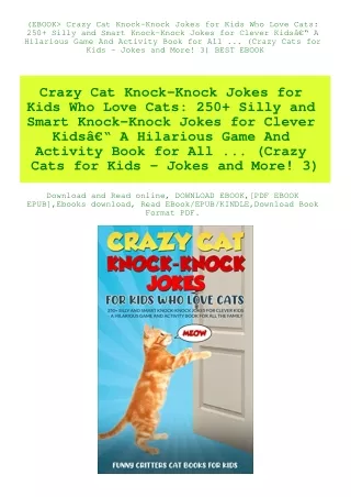(EBOOK Crazy Cat Knock-Knock Jokes for Kids Who Love Cats 250  Silly and Smart Knock-Knock Jokes for