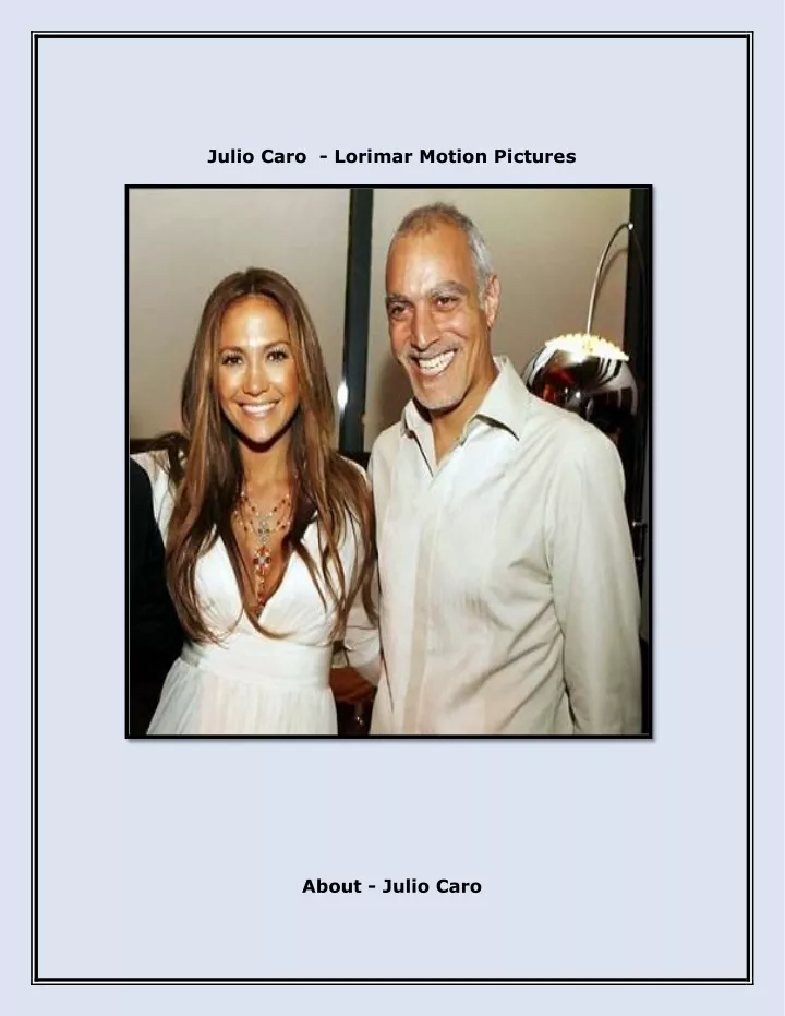 julio caro lorimar motion pictures