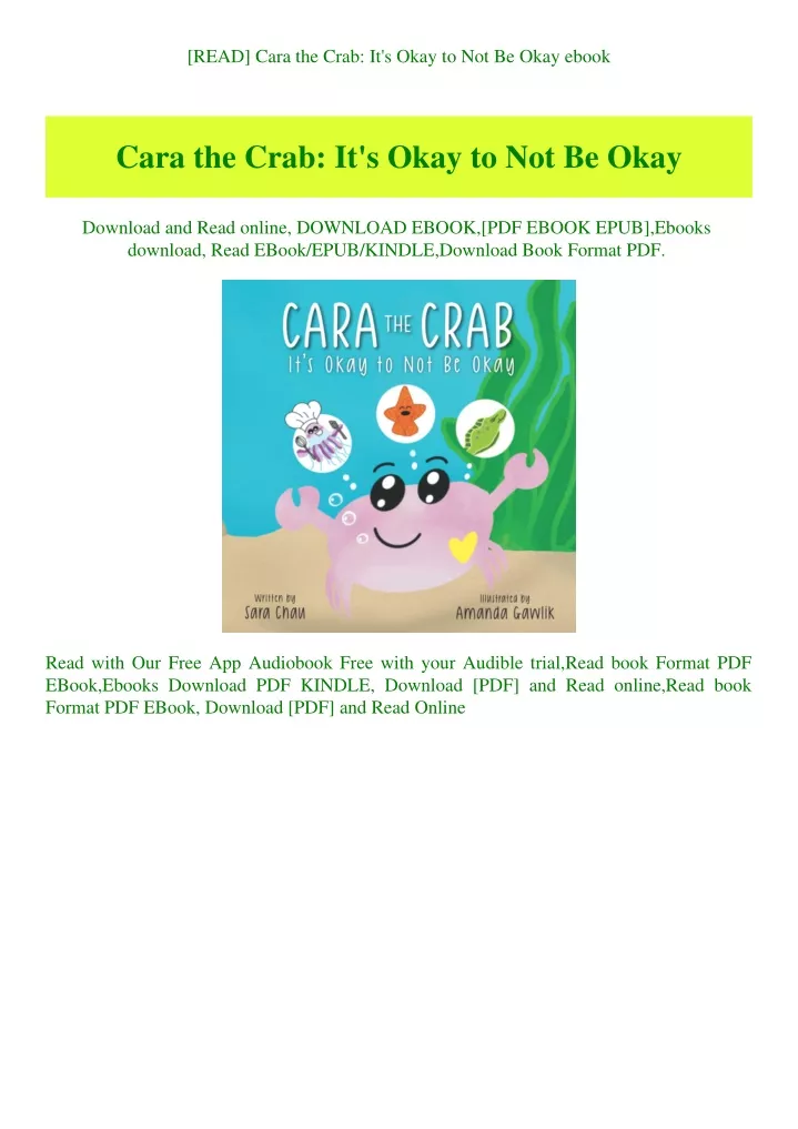 read cara the crab it s okay to not be okay ebook