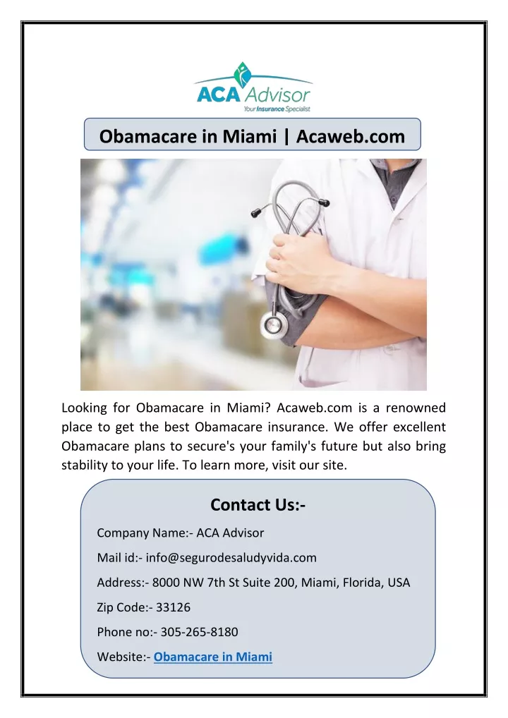 obamacare in miami acaweb com