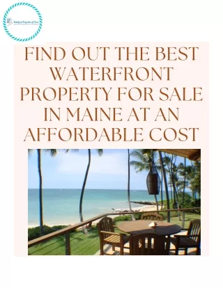 Find Out The Best Waterfront Property for Sale in Maine at an Affordable Cost