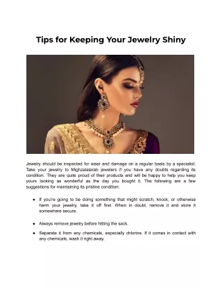 tips for keeping your jewelry shiny