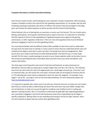 complete information to online international