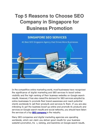 SEO Company Business Promotion