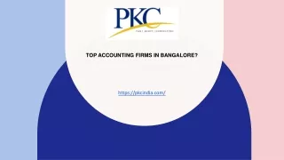 Top Accounting Firms in Bangalore - PKCindia