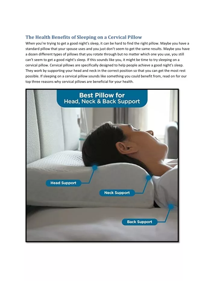 the health benefits of sleeping on a cervical