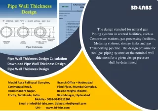Pipe Wall Thickness Design